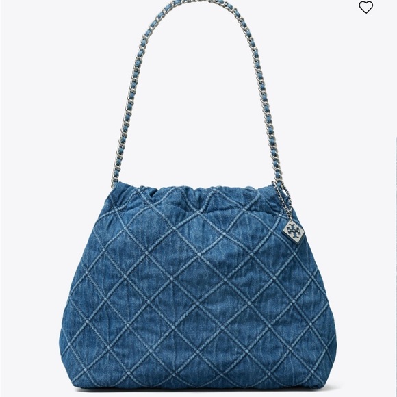 Tory Burch FLEMING SOFT DENIM HOBO BAG - Picture 2 of 6